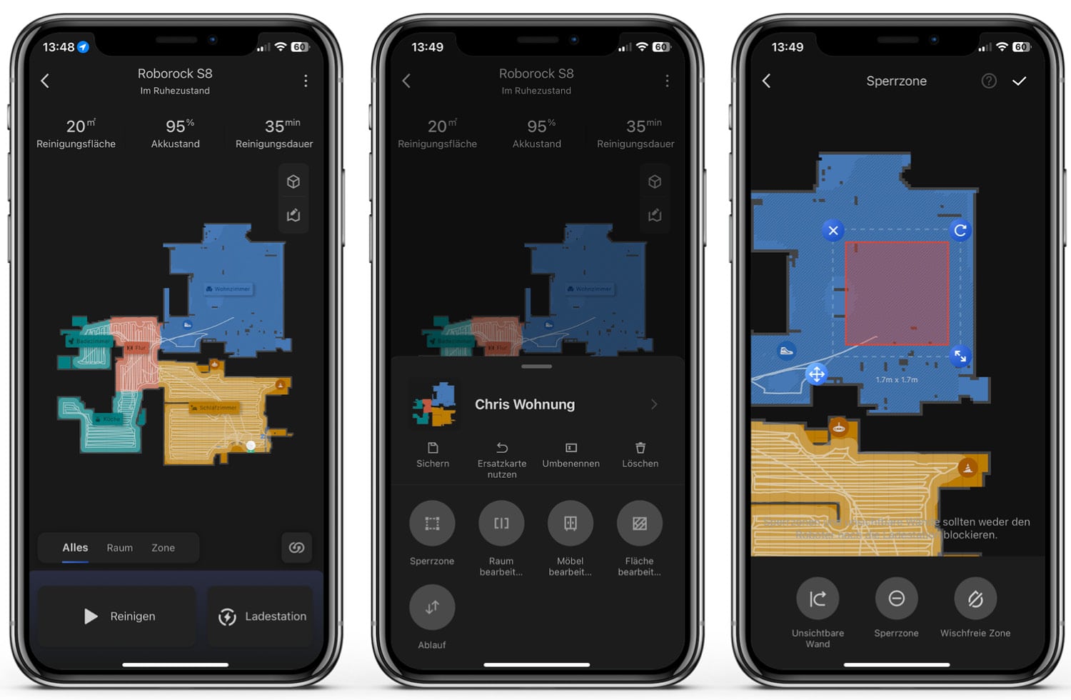 Roborock S8 App - Die Karte