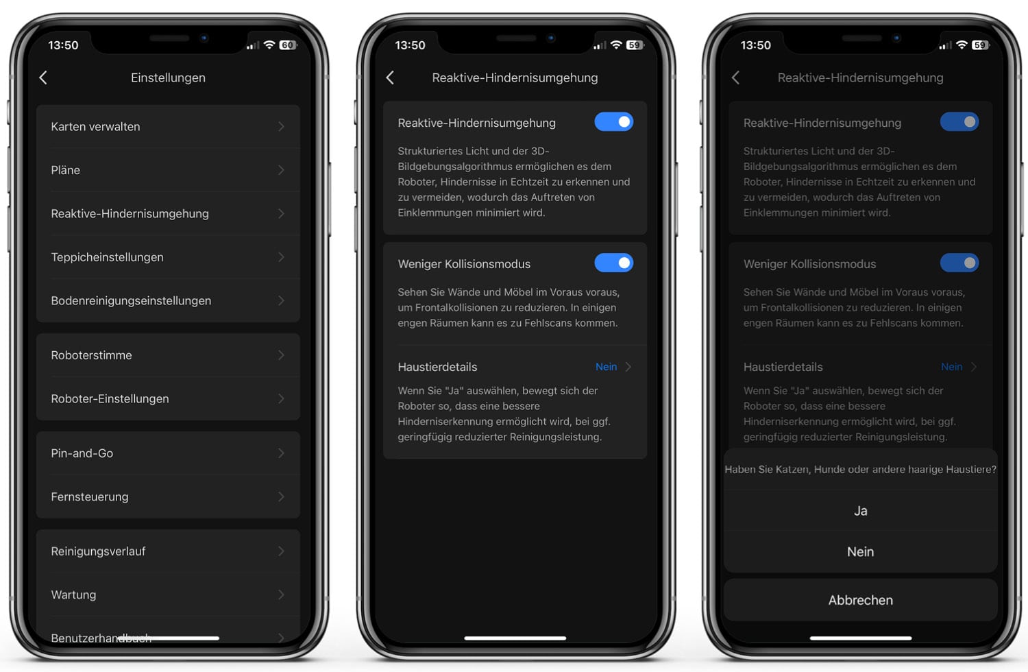 Roborock S8 App - Die Obstacle Avoidance