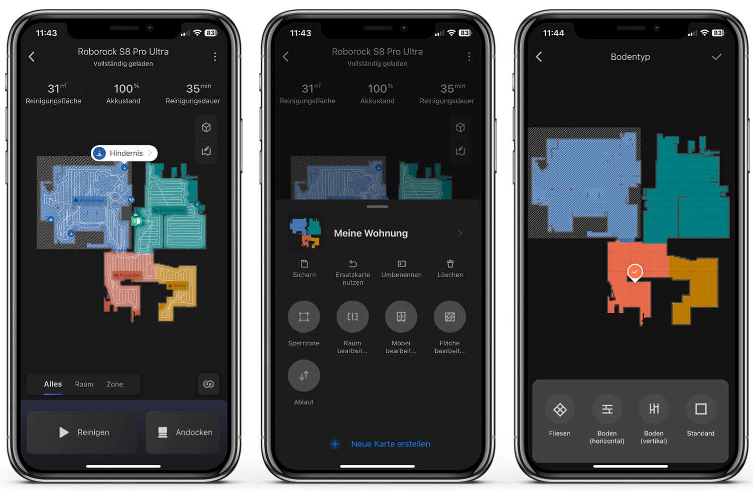 Roborock S8 Pro Ultra - App: Kartenerstellung und Interaktion