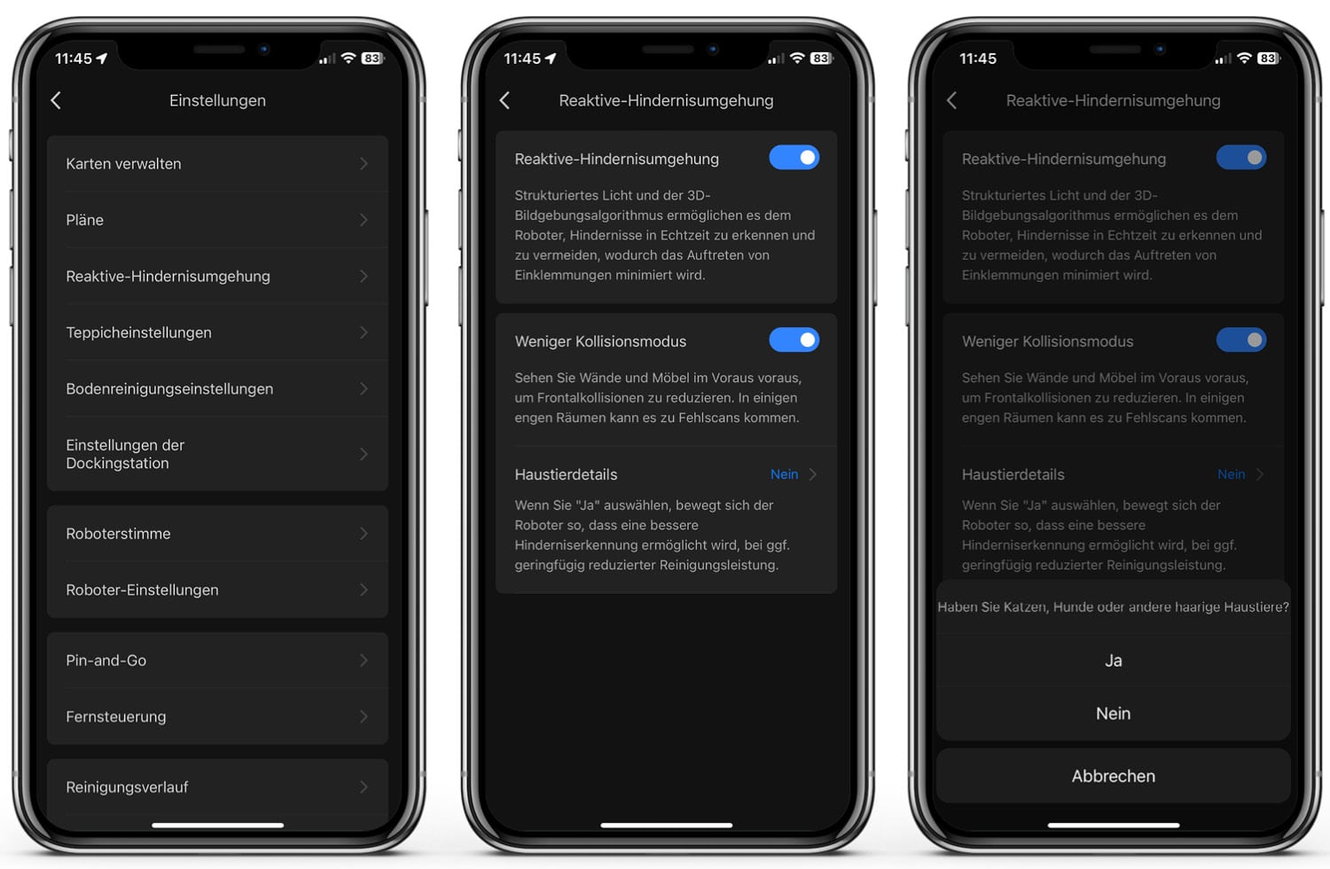 Roborock S8 - App: Hindernisvermeidung