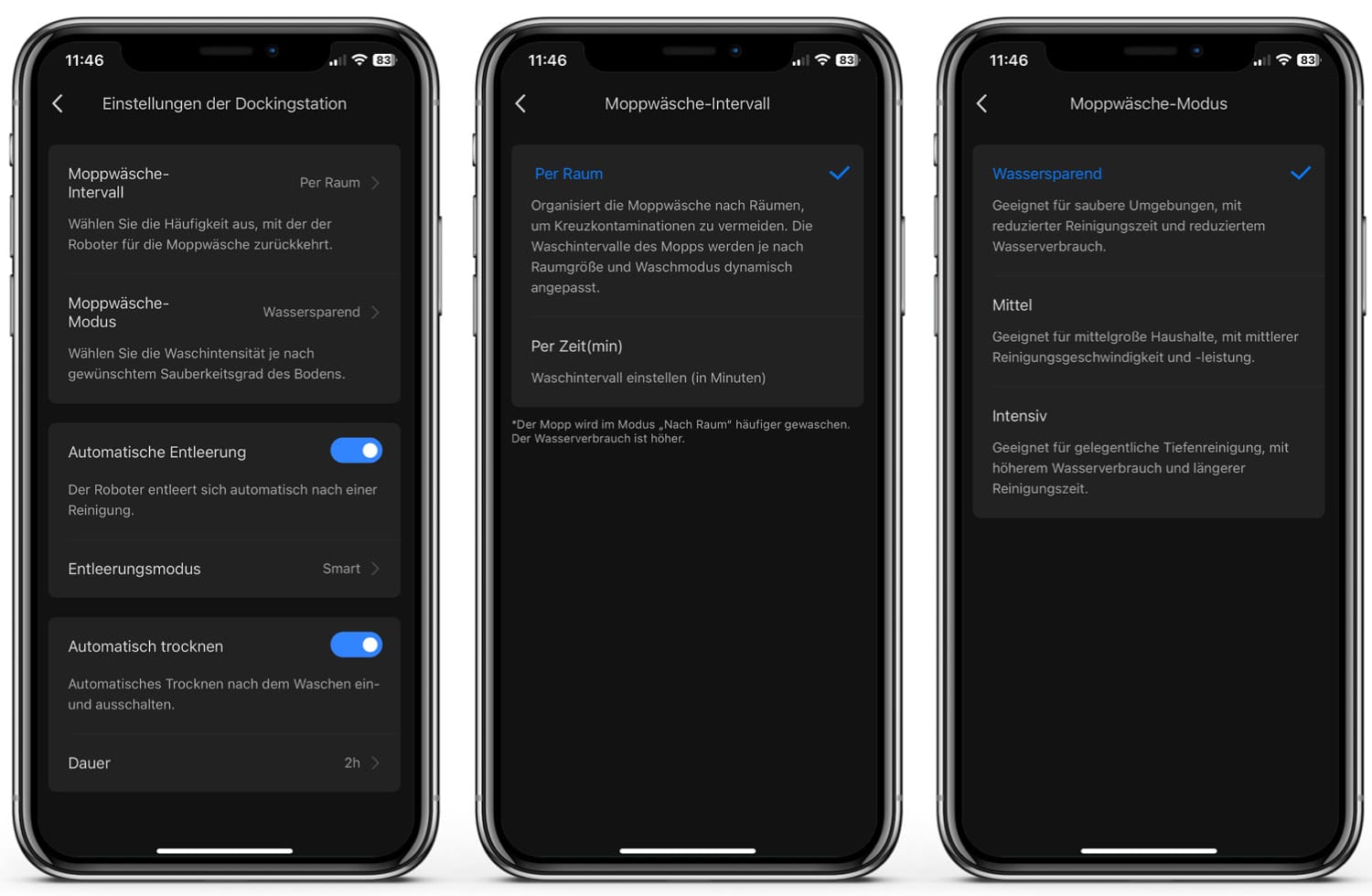 Roborock S8 Pro Ultra - App: RockDock Einstellungen