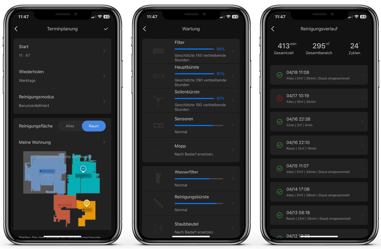 Roborock S8 Pro Ultra - App: Einstellungen und Protokolle