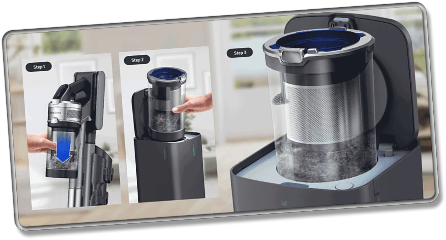 Für den Samsung Jet 75 Complete steht eine optional kaufbare Absaugstation zur Verfügung