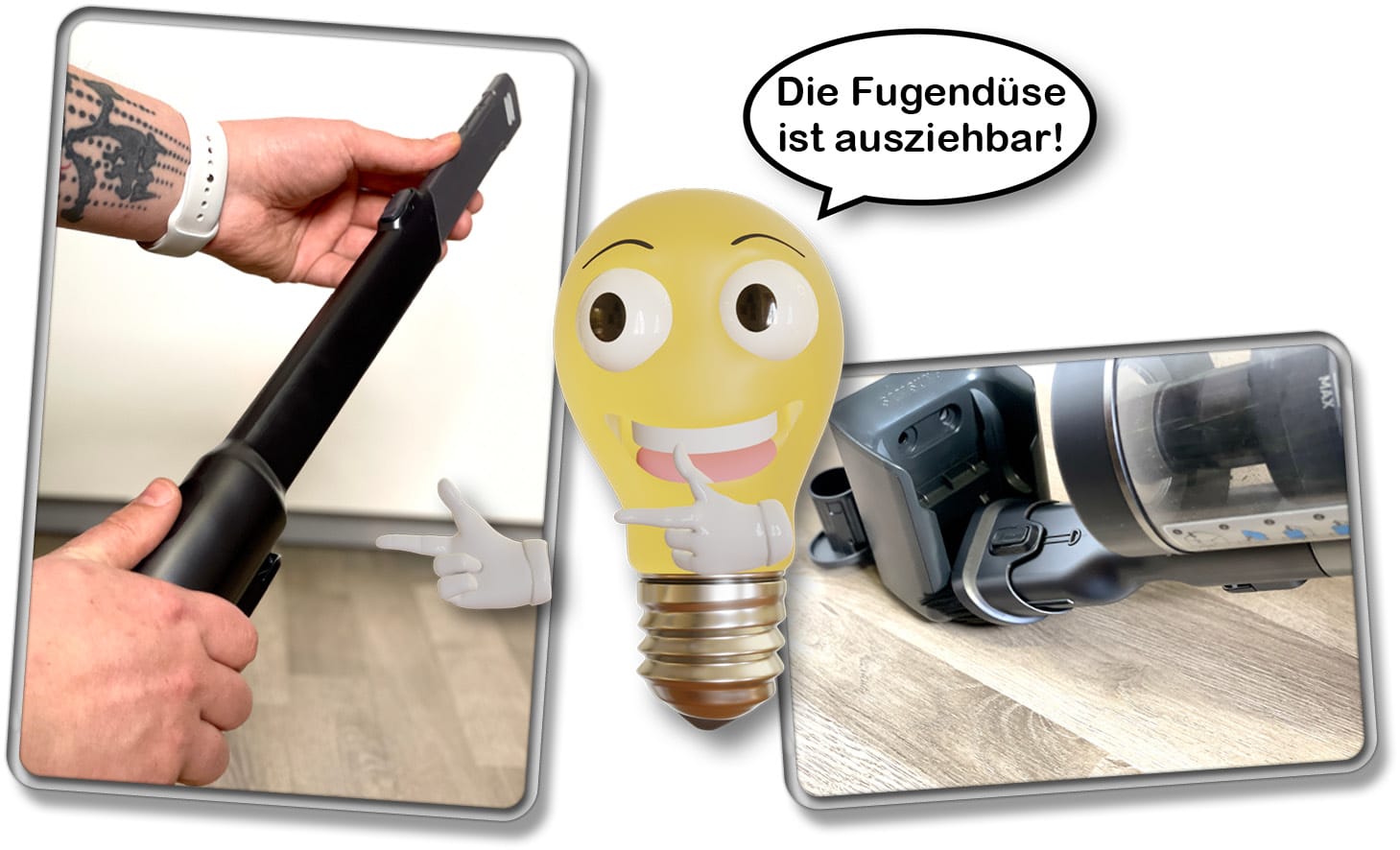 Standard bei jedem Akkusauger ist die praktische Fugendüse