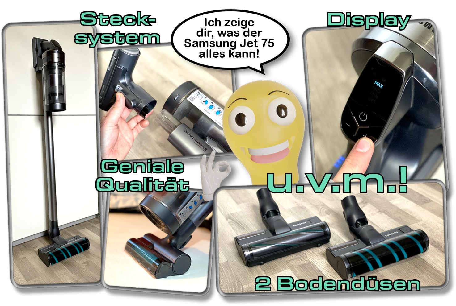 Wir haben uns die Complete-Variante des Samsung Jet 75 Akkustaubsaugers genau angeschaut