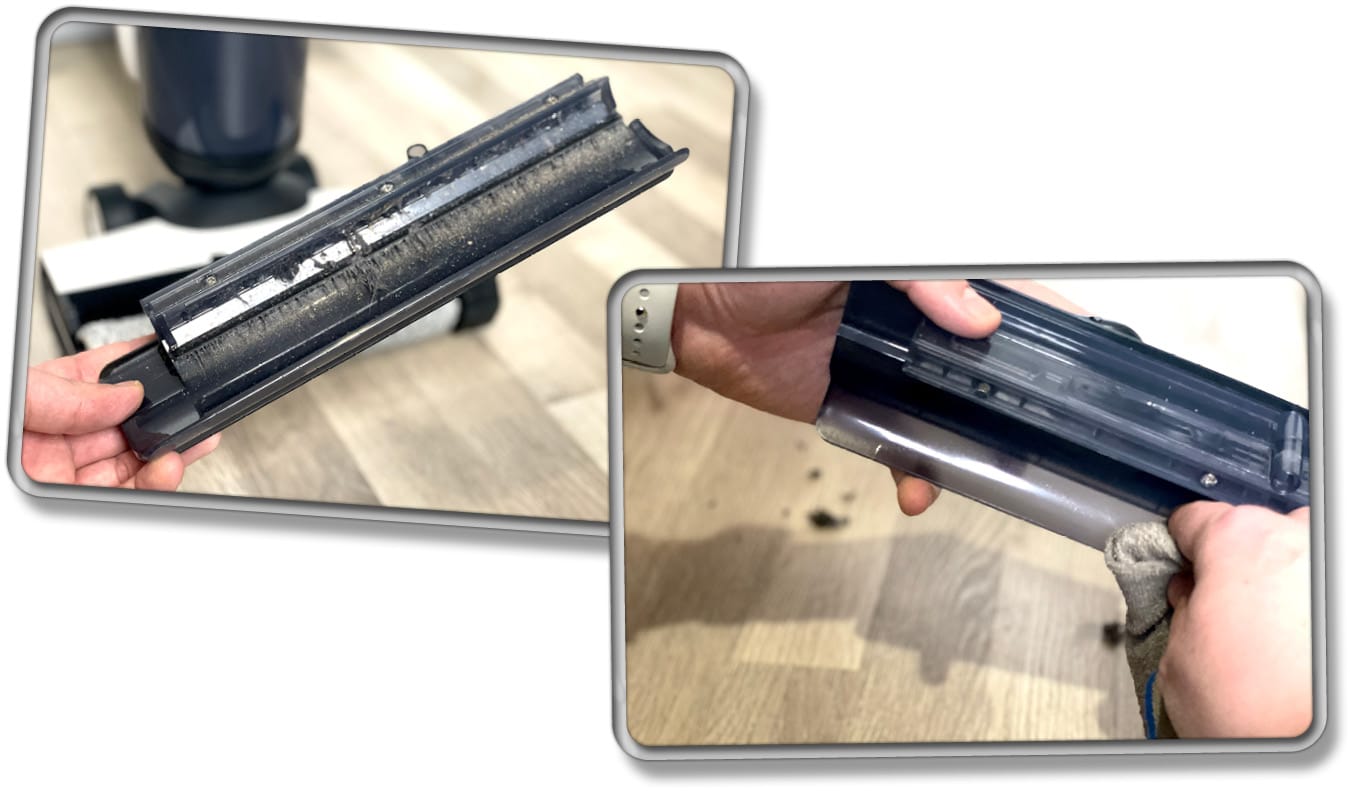 Unter der Bürstenabdeckung des Tineco Floor One S5 Pro verbirgt sich oftmals Schmutz