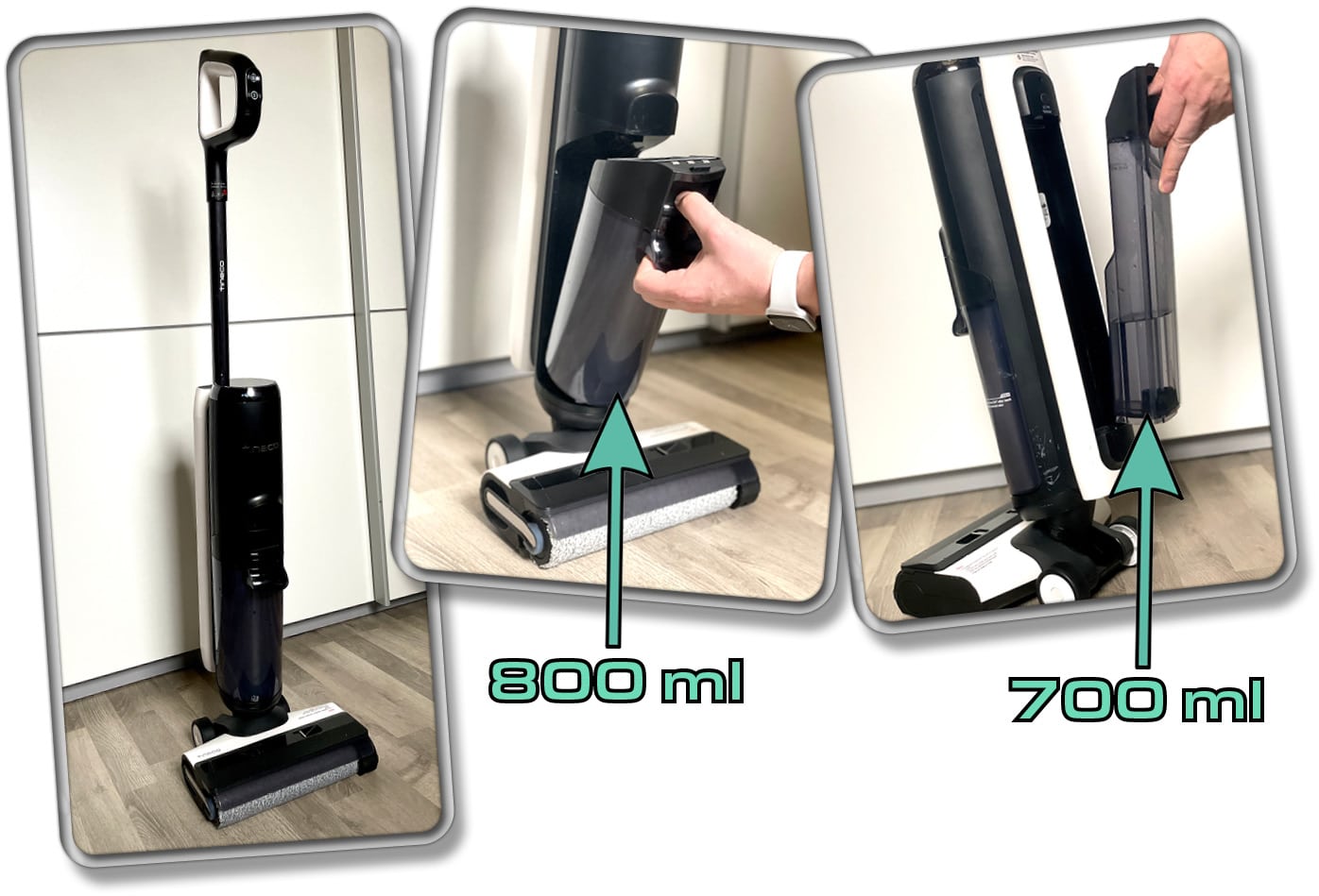 Große Wassertanks sorgen für eine gute Reinigungsdauer