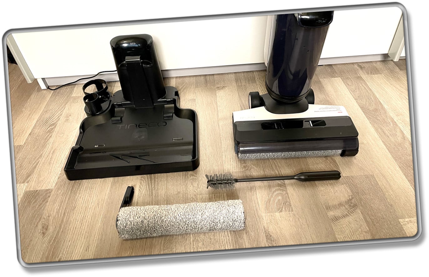Der Lieferumfang des Tineco Floor One S5 Pro gestaltet sich als relativ mau