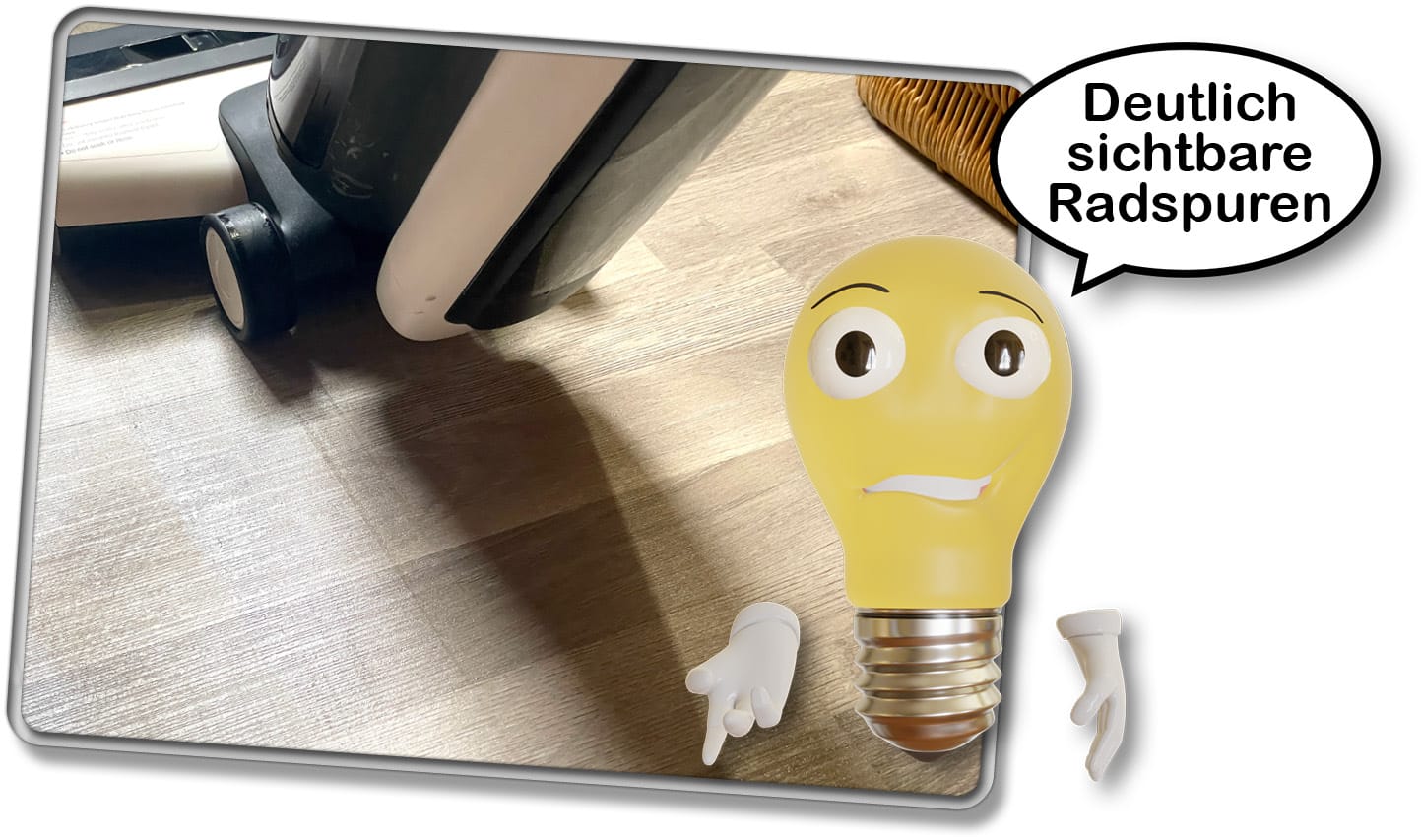 Im Test zeigte der Tineco Floor One S5 Pro deutliche Radspuren. Diese verschwanden jedoch nach dem Abtrocknen