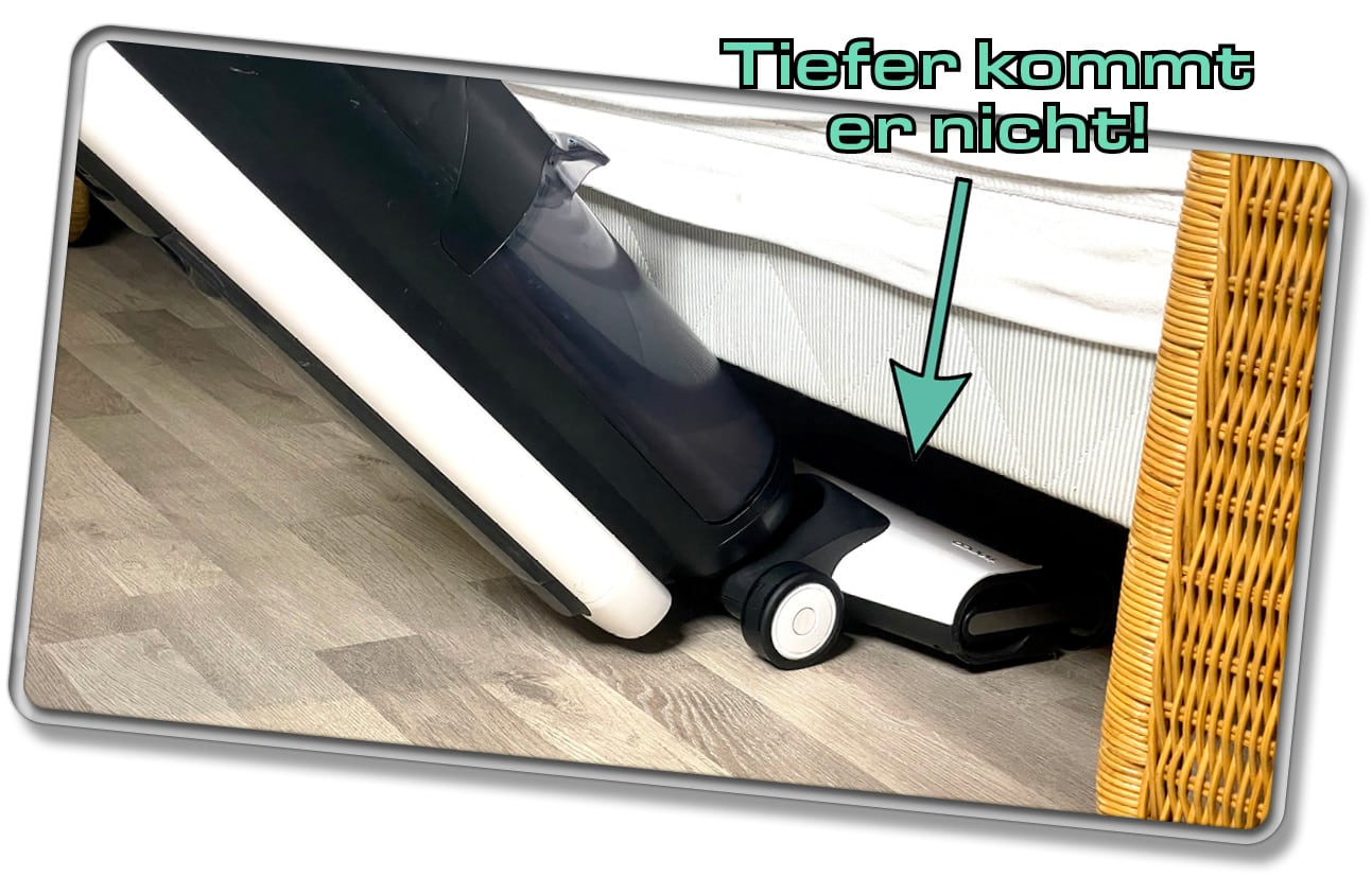 Das Wischen unter Möbel stößt schnell an seine Grenzen