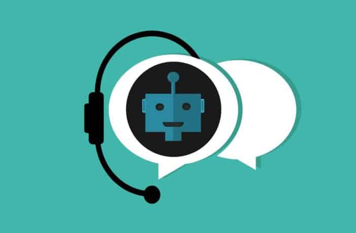 Eine Visualisierung eines Chatbots mit Headset.
