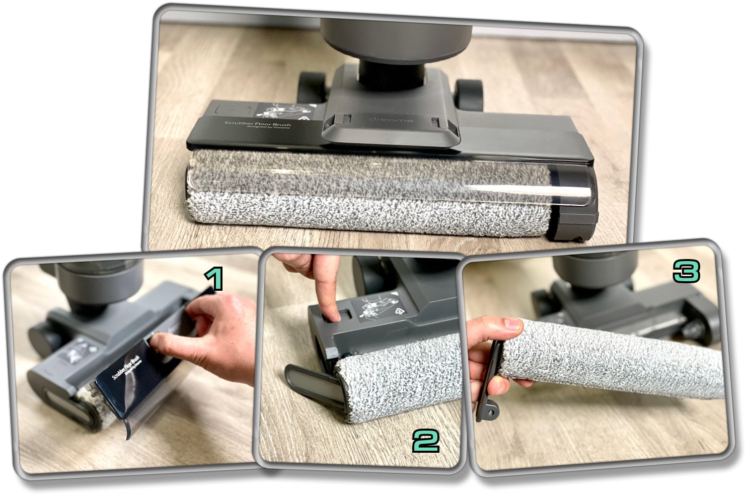 Die Bodenbürste des Dreame H12 lässt sich leicht entnehmen. 