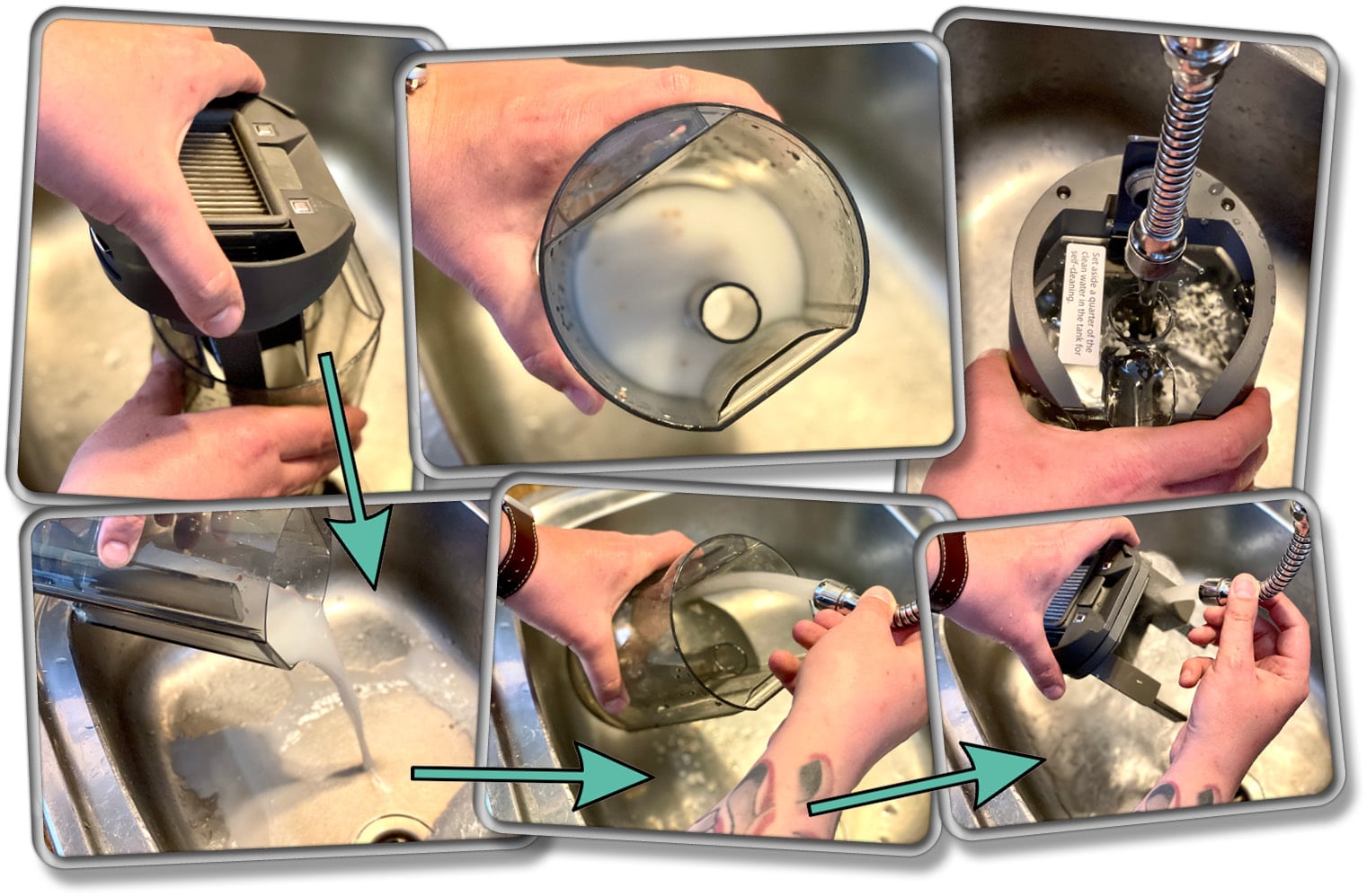 Dreame H12 - Die Wasserbehälter müssen entleert und befüllt werden. 