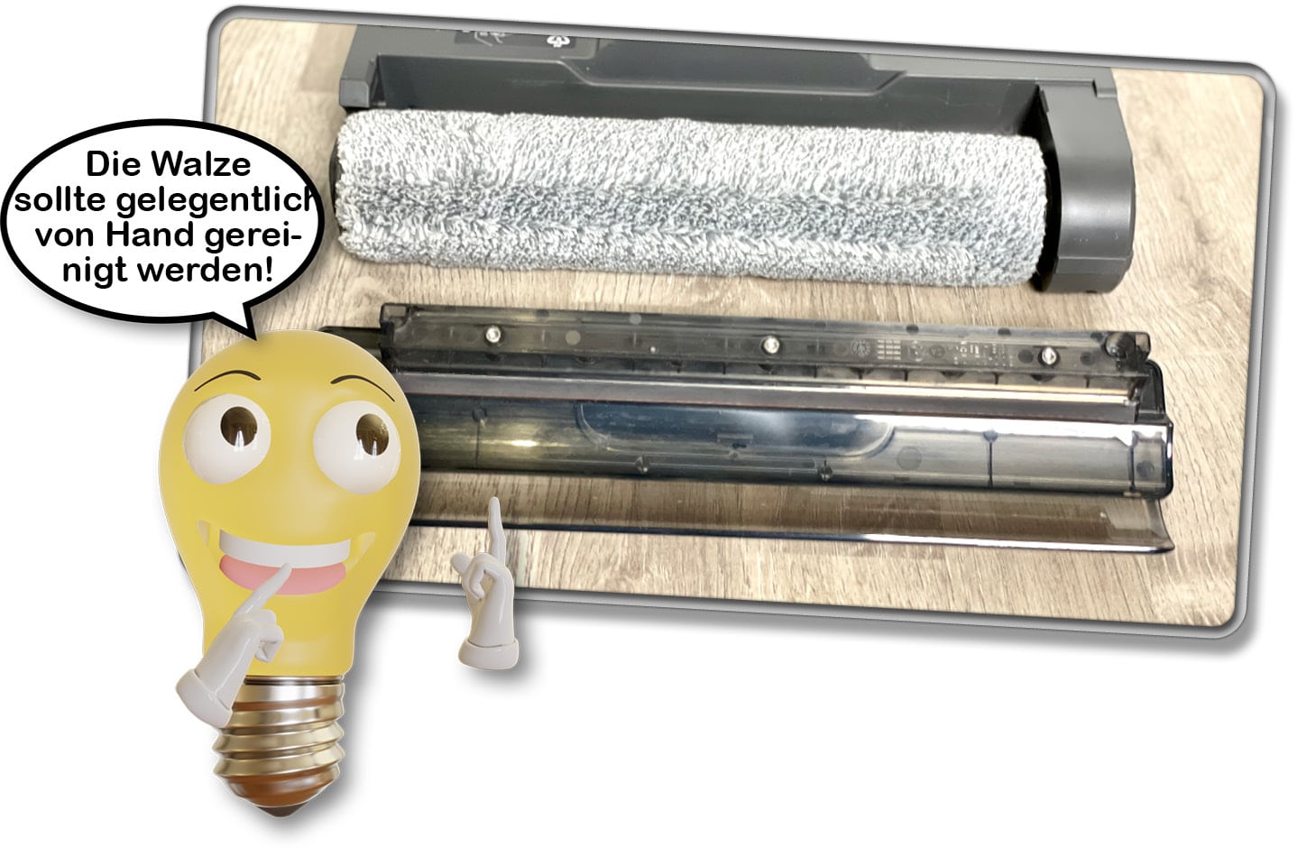 Dreame H12 - Die Bodenbürste muss gelegentlich von Hand gereinigt werden. 