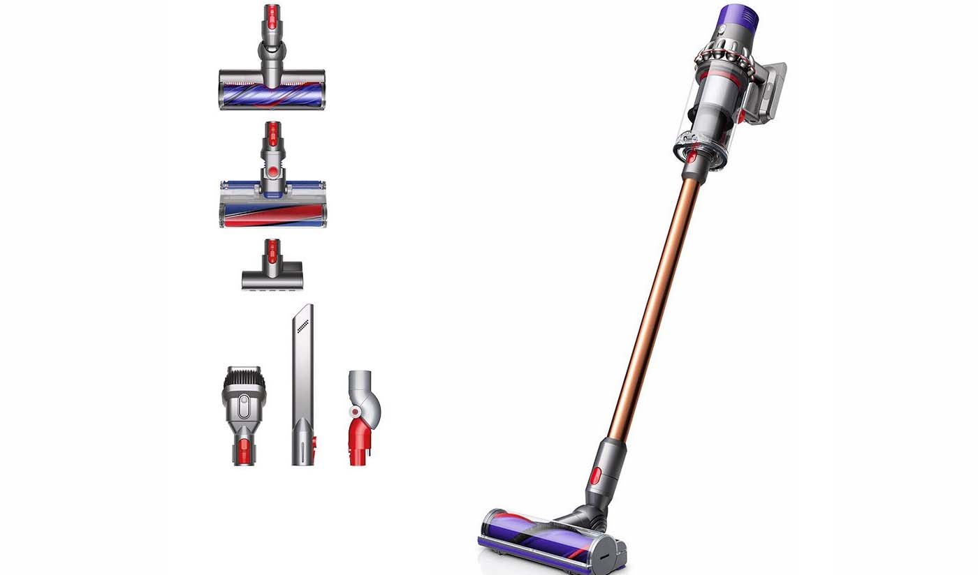 Der Lieferumfang des Akkusaugers Dyson V10.