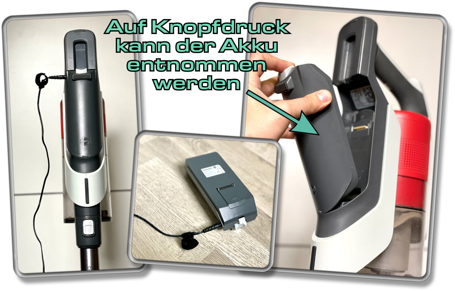 Hoover HF910H - Der Akku und die Lademöglichkeiten