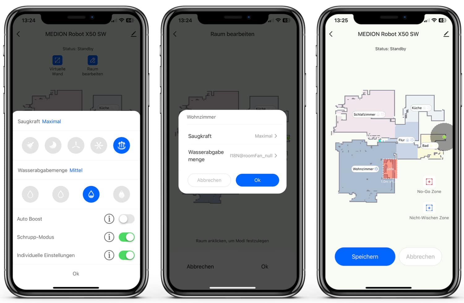 MEDION X50 SW - App - Reinigung