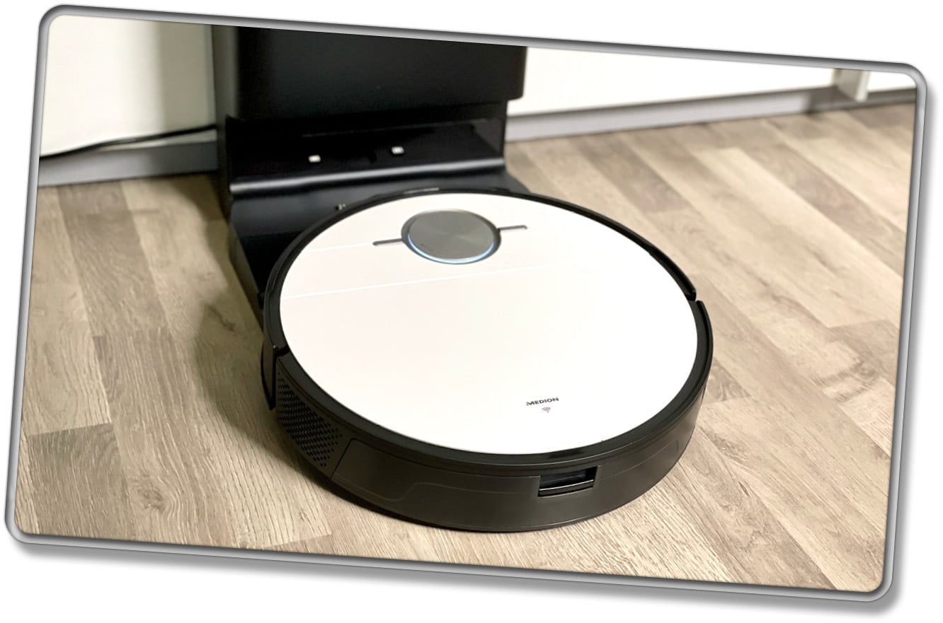 Der MEDION X50 SW findet immer seine Ladestation selbstständig wieder. 