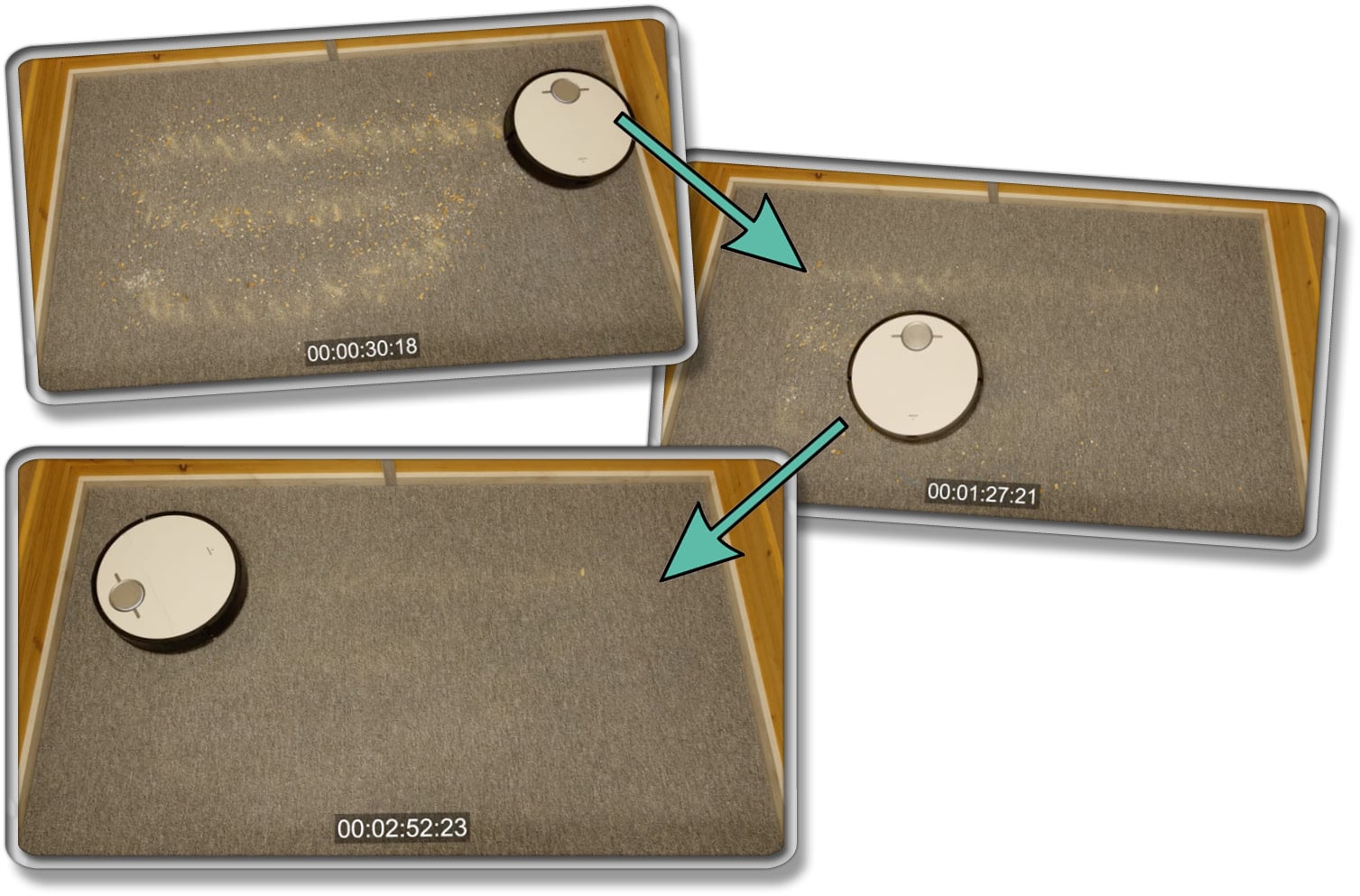 Medion X50 SW - Unsere gemessene Saugleistung auf Teppichboden
