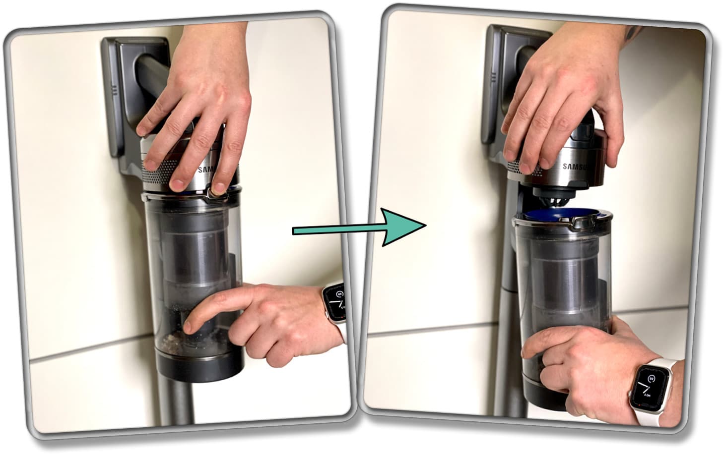 Samsung Akkusauger - Staubtank entfernen