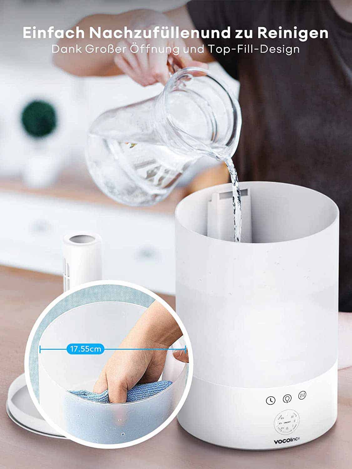 VOCOlinc Luftbefeuchter - Nachfüllen und reinigen