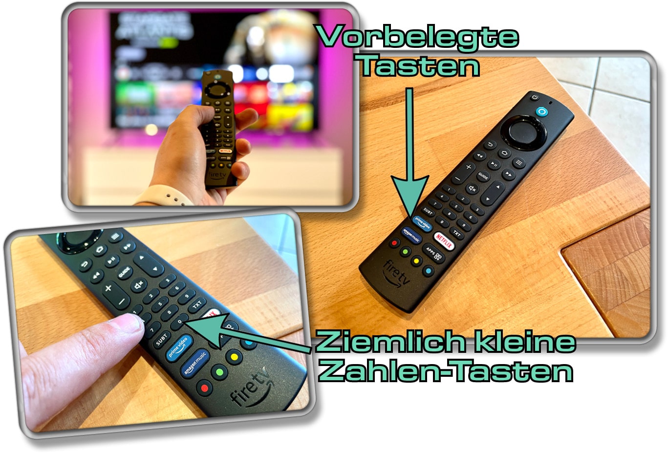Amazon Fire TV Omni QLED 65-Zoll - Die Fernbedienung hat ziemlich kleine Knöpfe, aber ist schon von den Fire TV-Sticks bekannt