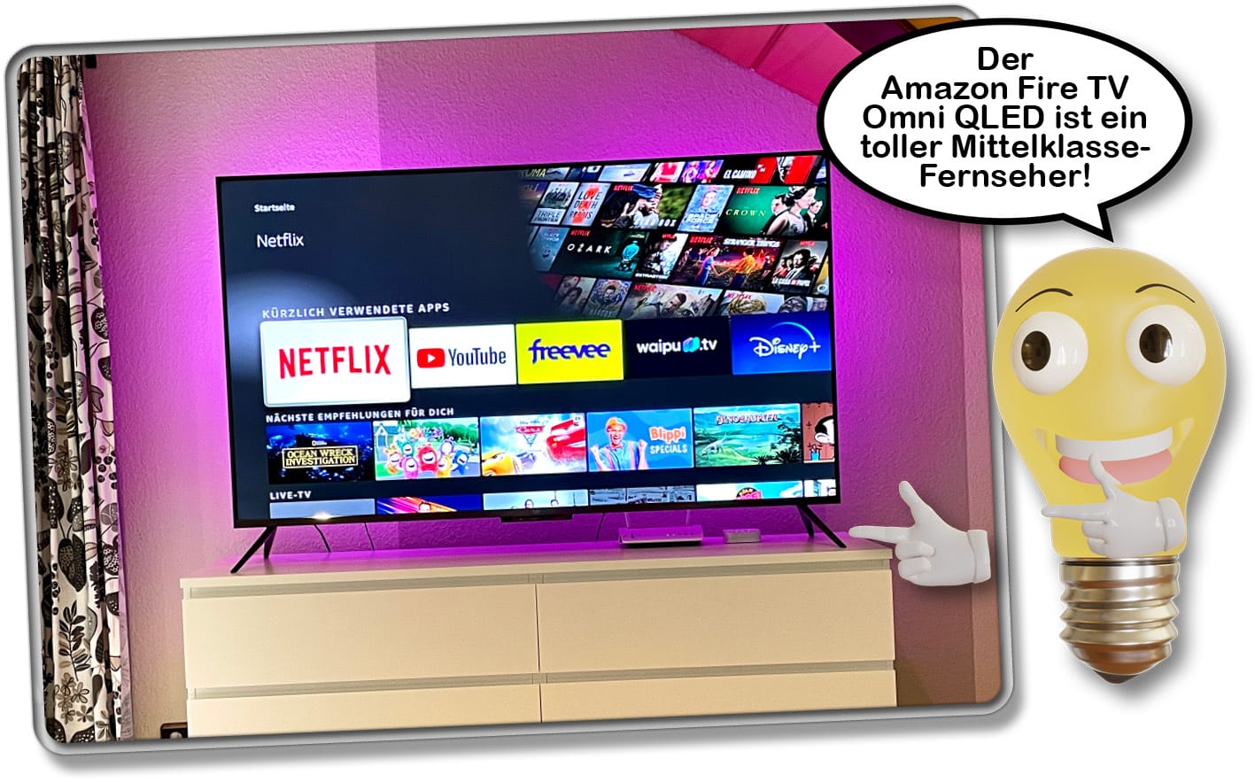 Amazon Fire TV Omni QLED 65-Zoll - Unser Test zeigt, dass sich der Fenseher in die gehobene Mittelklasse einreiht