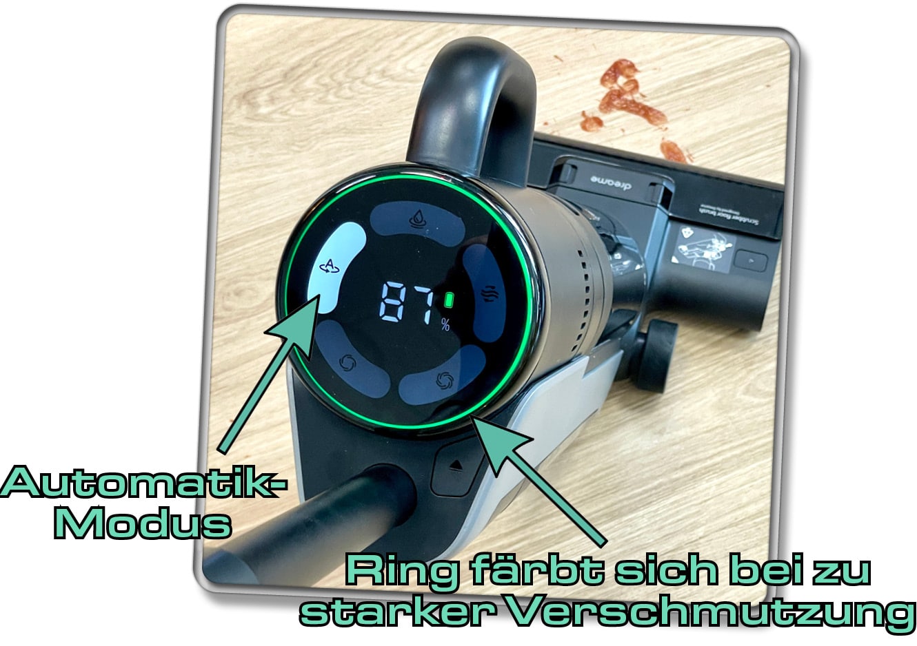 Der Dreame M12 befindet sich standardtechnisch im Auto-Modus