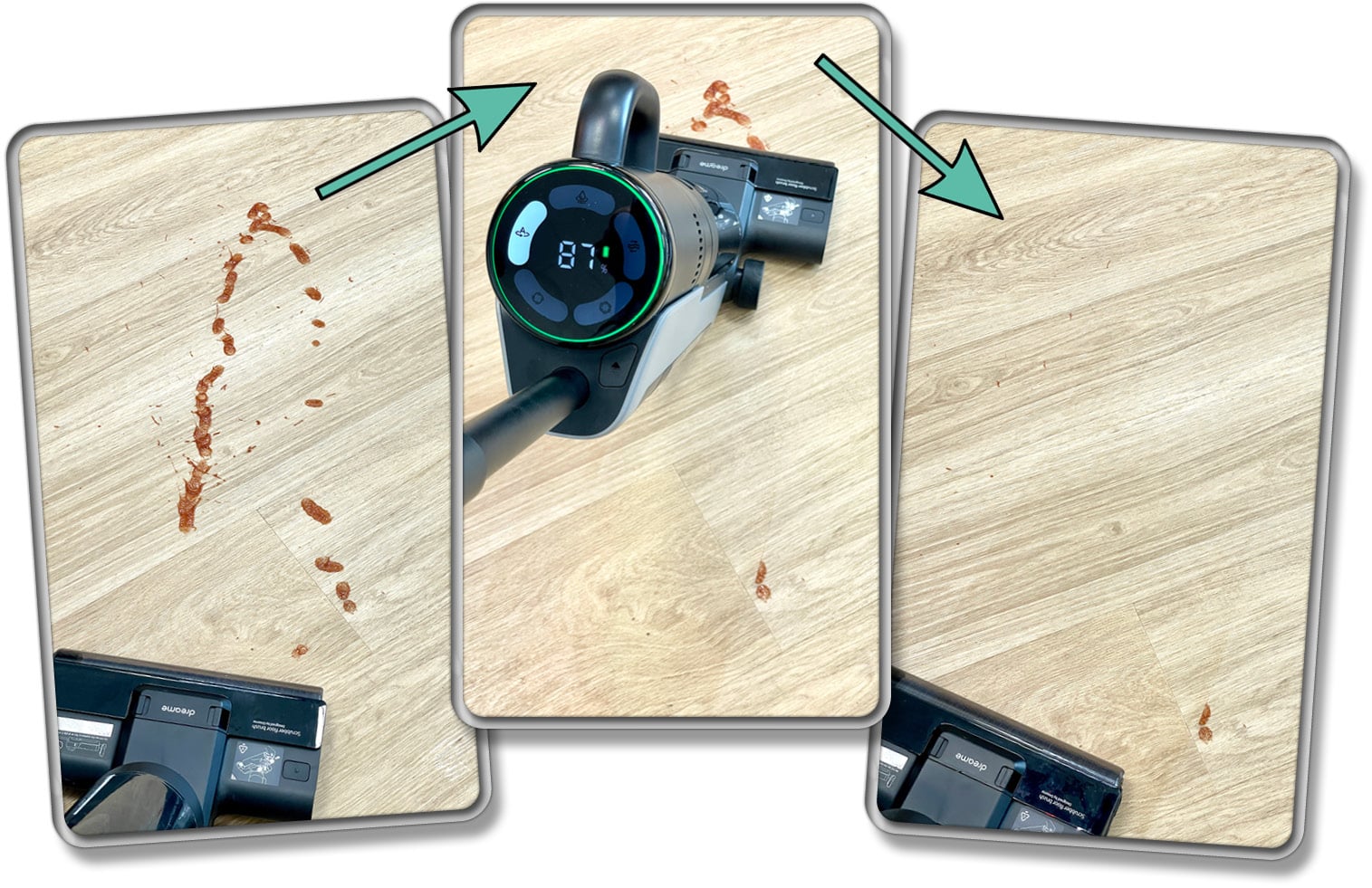 Flüssiges Ketchup stellt für den Dreame M12 im Test kein Problem dar