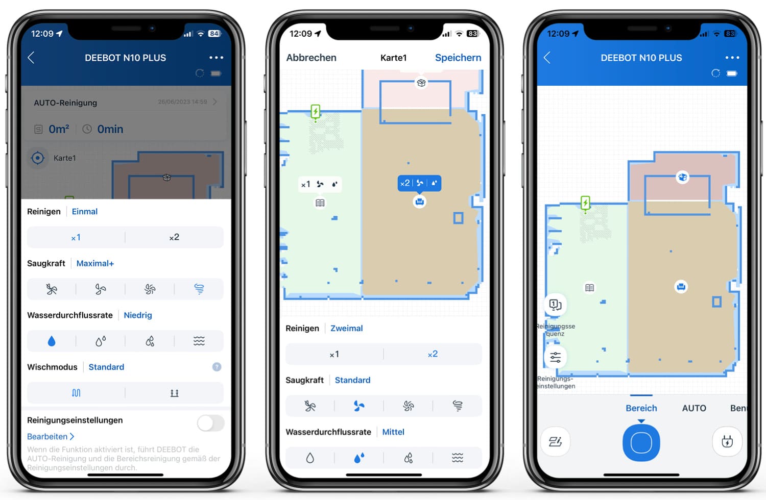 ECOVACS Deebot N10 Plus - App - Die Reinigungseinstellungen