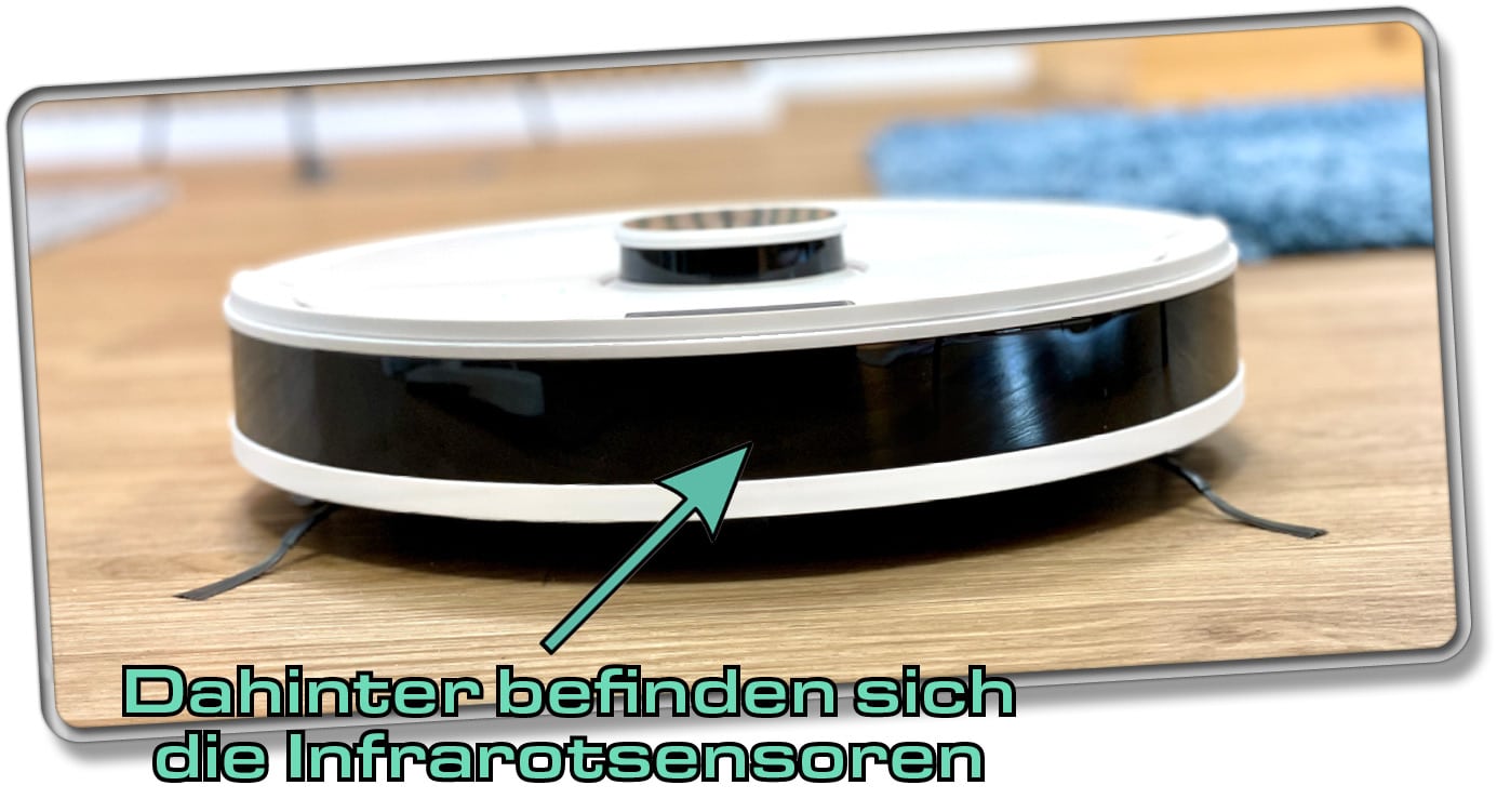 ECOVACS Deebot N10 Plus - Die Infrarotsensoren in der Front