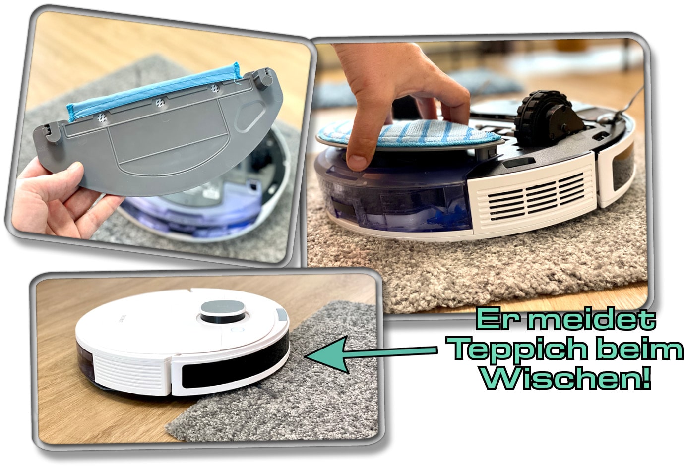 ECOVACS Deebot N10 Plus - Er meidet automatisch Teppich in der Wischfunktion