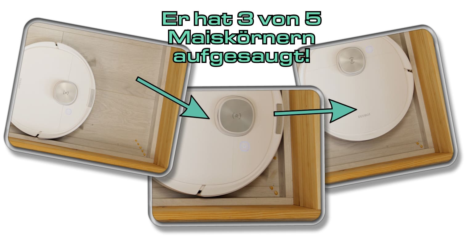 ECOVACS Deebot N10 Plus - Testergebnisse - Ekkentreinigung