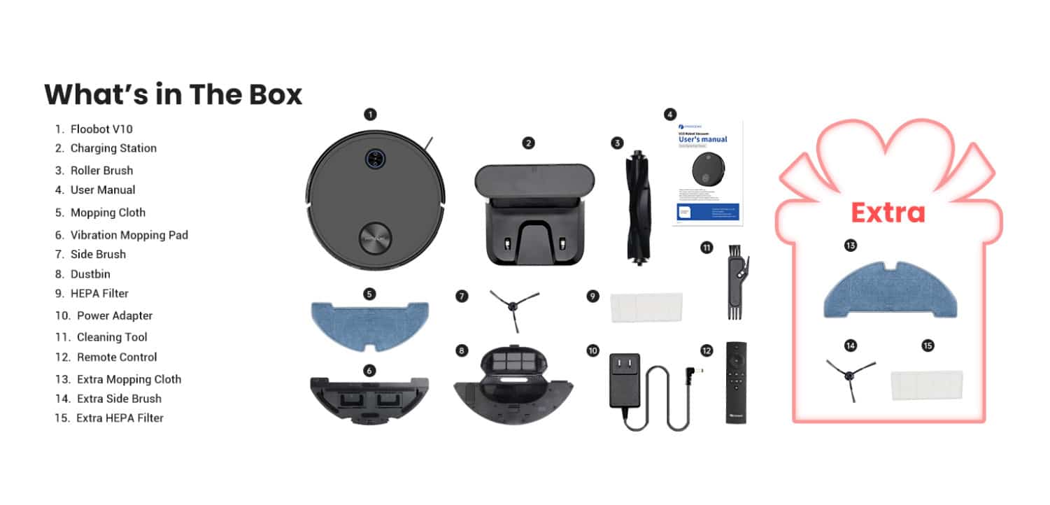 Proscenic V10 - Das ist der Lieferumfang