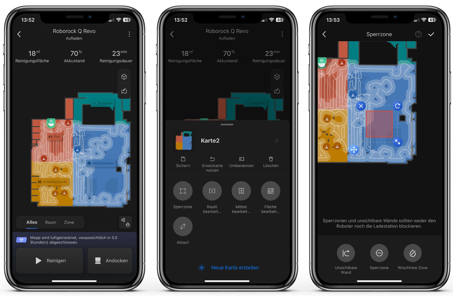 Roborock Q Revo - App - Die Karte und dessen Einstellmöglichkeiten