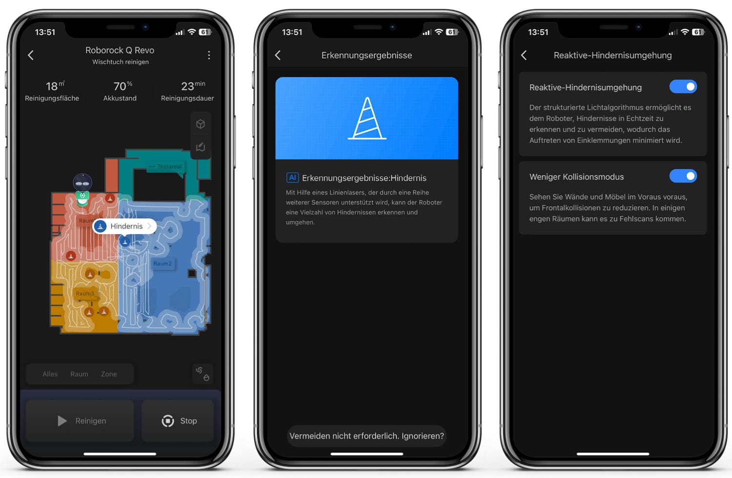 Roborock Q Revo - App - Die Obstacle Avoidance