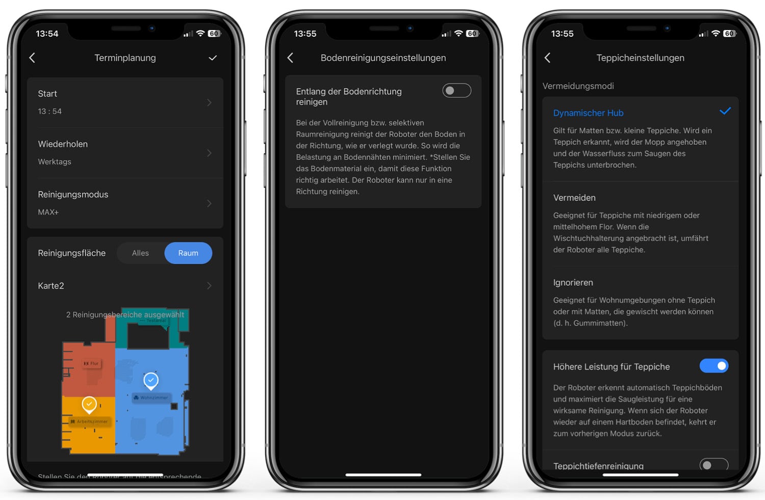 Roborock Q Revo - App - Weitere Einstellmöglichkeiten