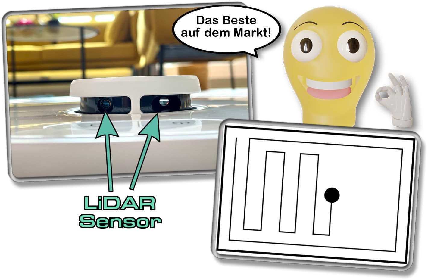 Roborock Q Revo - Die Navigation ist dank LiDAR-Sensor intelligent und vorausplanend