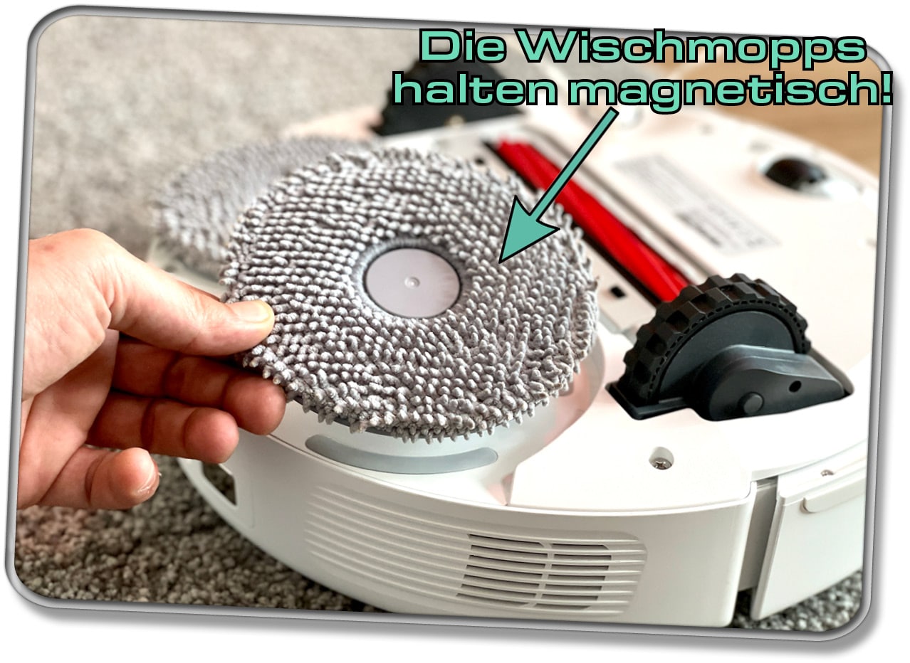 Roborock Q Revo - Die Wischmopps können abgenommen werden