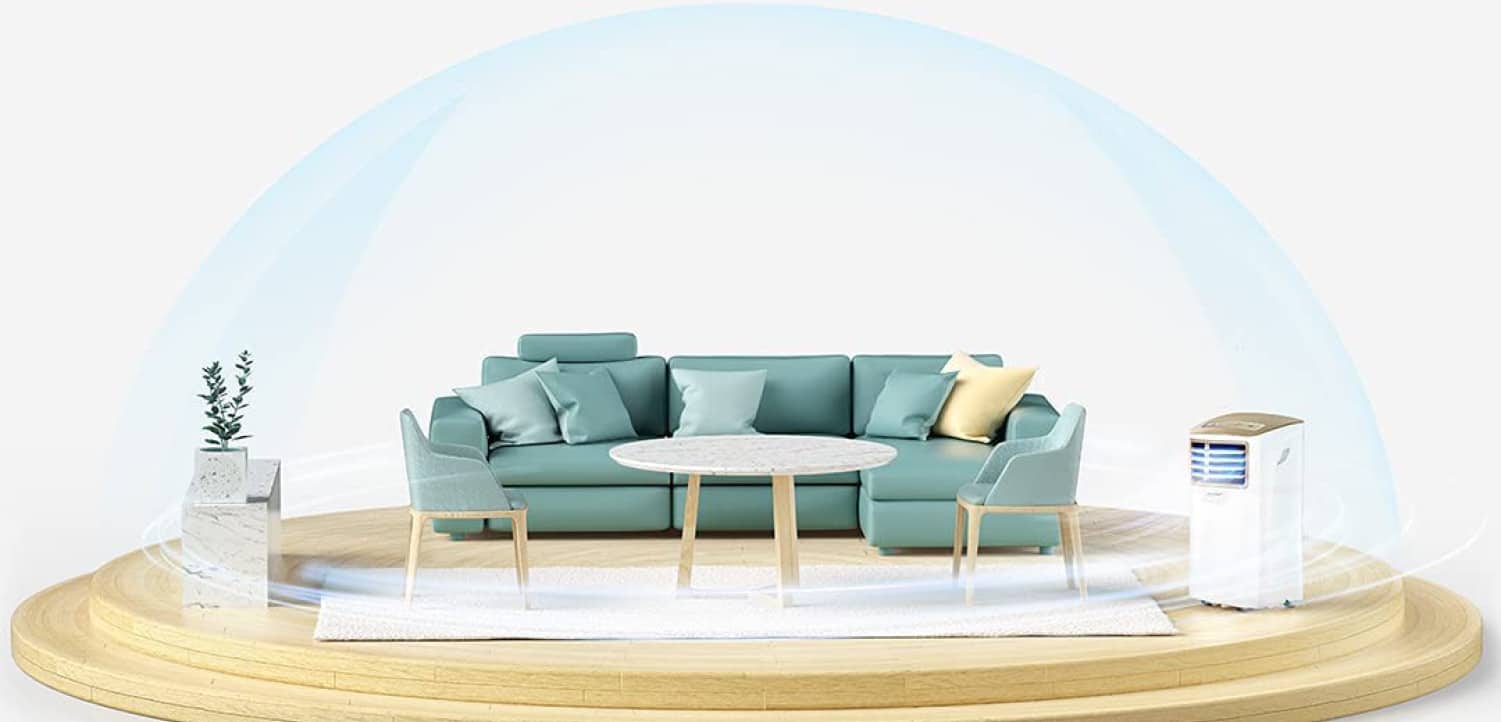 Smarte mobile Klimaanlage - Raumgröße