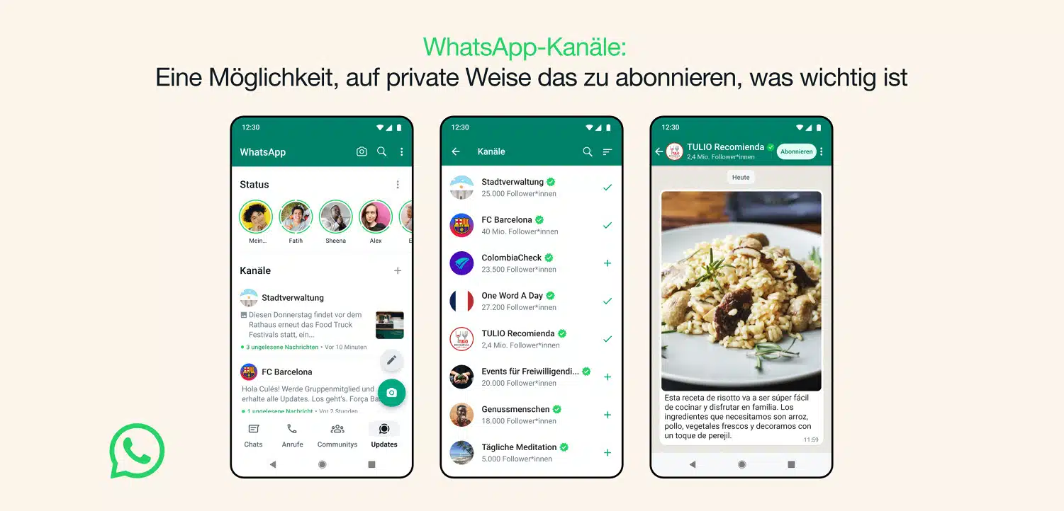 WhatsApp - Kanäle