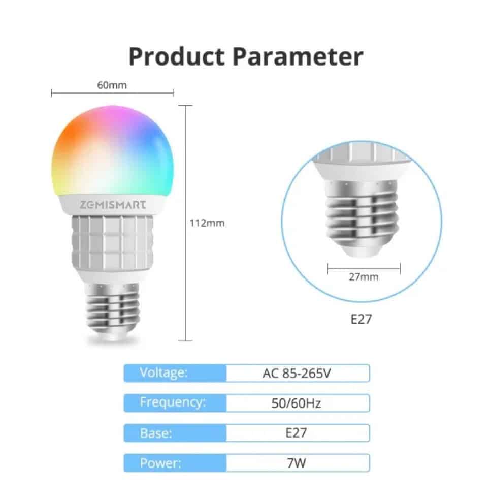 Zemismart Matter Bulb E27 Dimmer