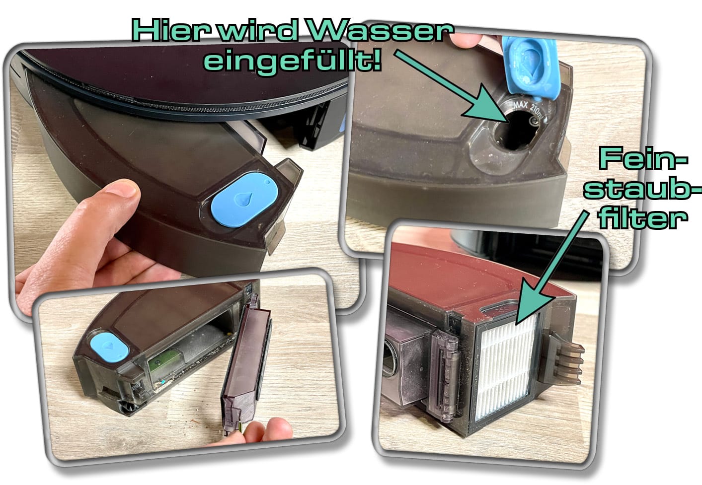 Der Kombitank des iRobot Roomba Combo j7+ besteht aus einem Staubbehälter und einem Wassertank. 