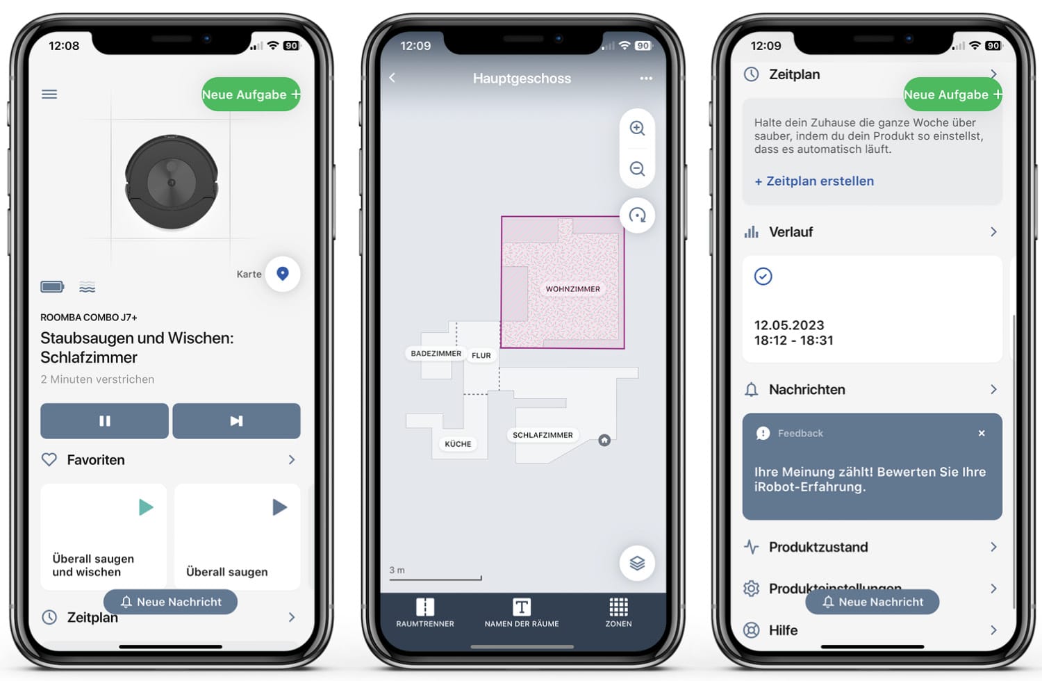 iRobot Roomba Combo j7+ - App - Die Startseite