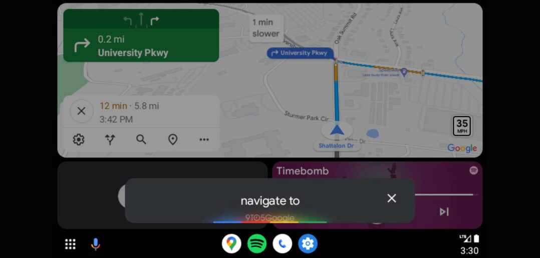 Der Google Assistant erstrahlt in einem glühenden Look auf Android Auto in der Version 10.0.