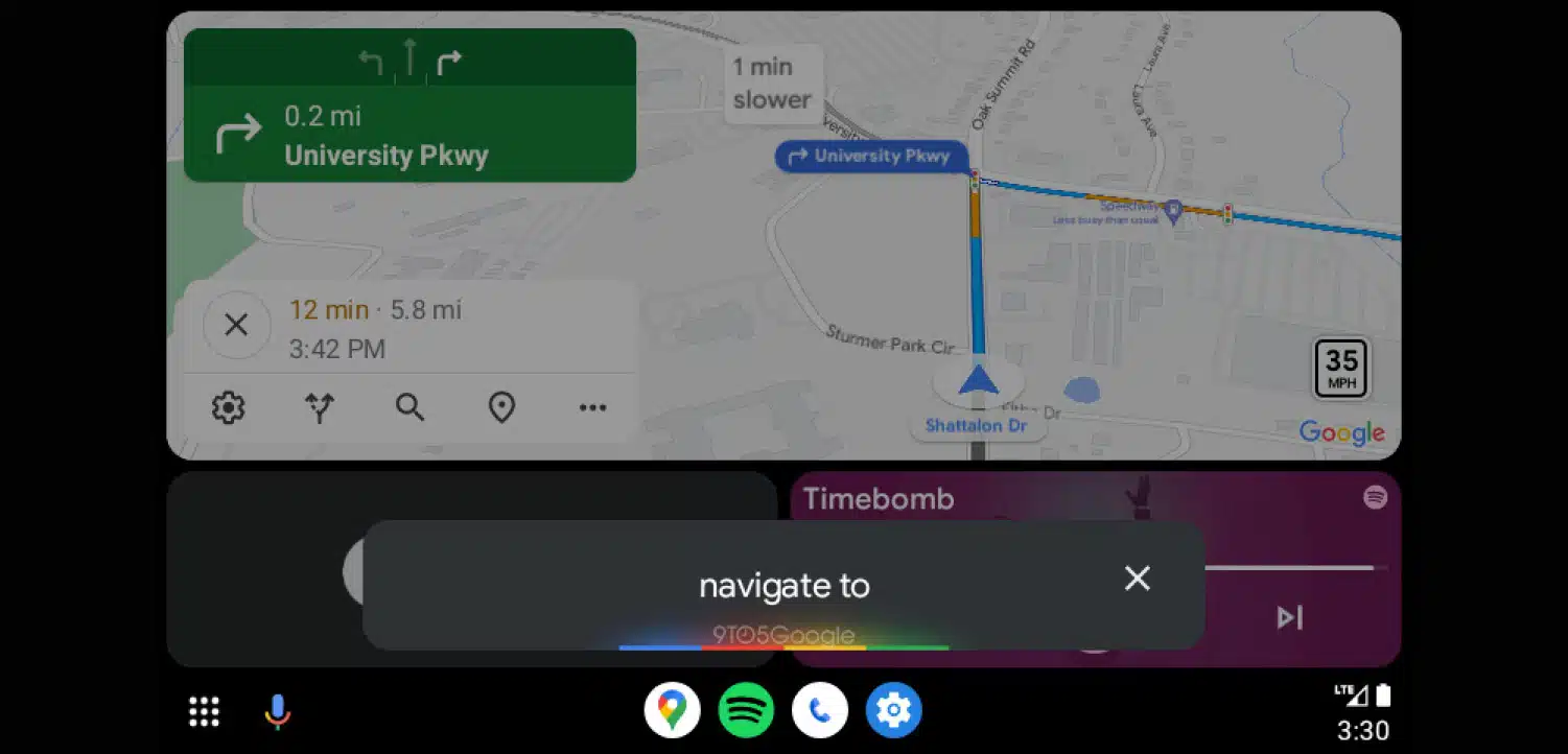 Der Google Assistant erstrahlt in einem glühenden Look auf Android Auto in der Version 10.0.