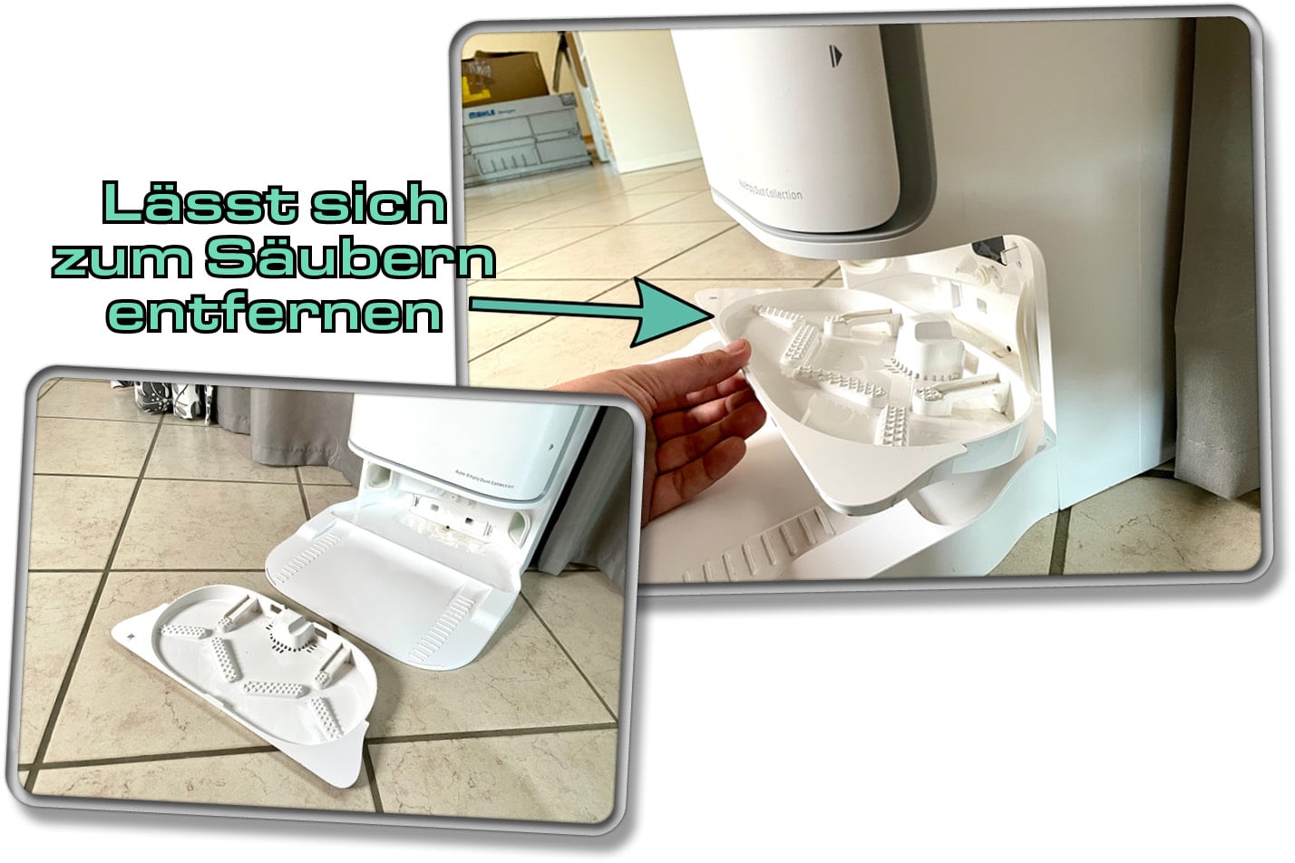 Das Waschbrett des Dreame L10 Ultra lässt sich für die bessere Säuberung vollständig entnehmen
