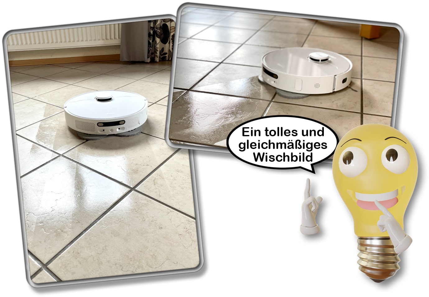 Das Wischbild des Dreame L10 Ultra ist gleichmäßig