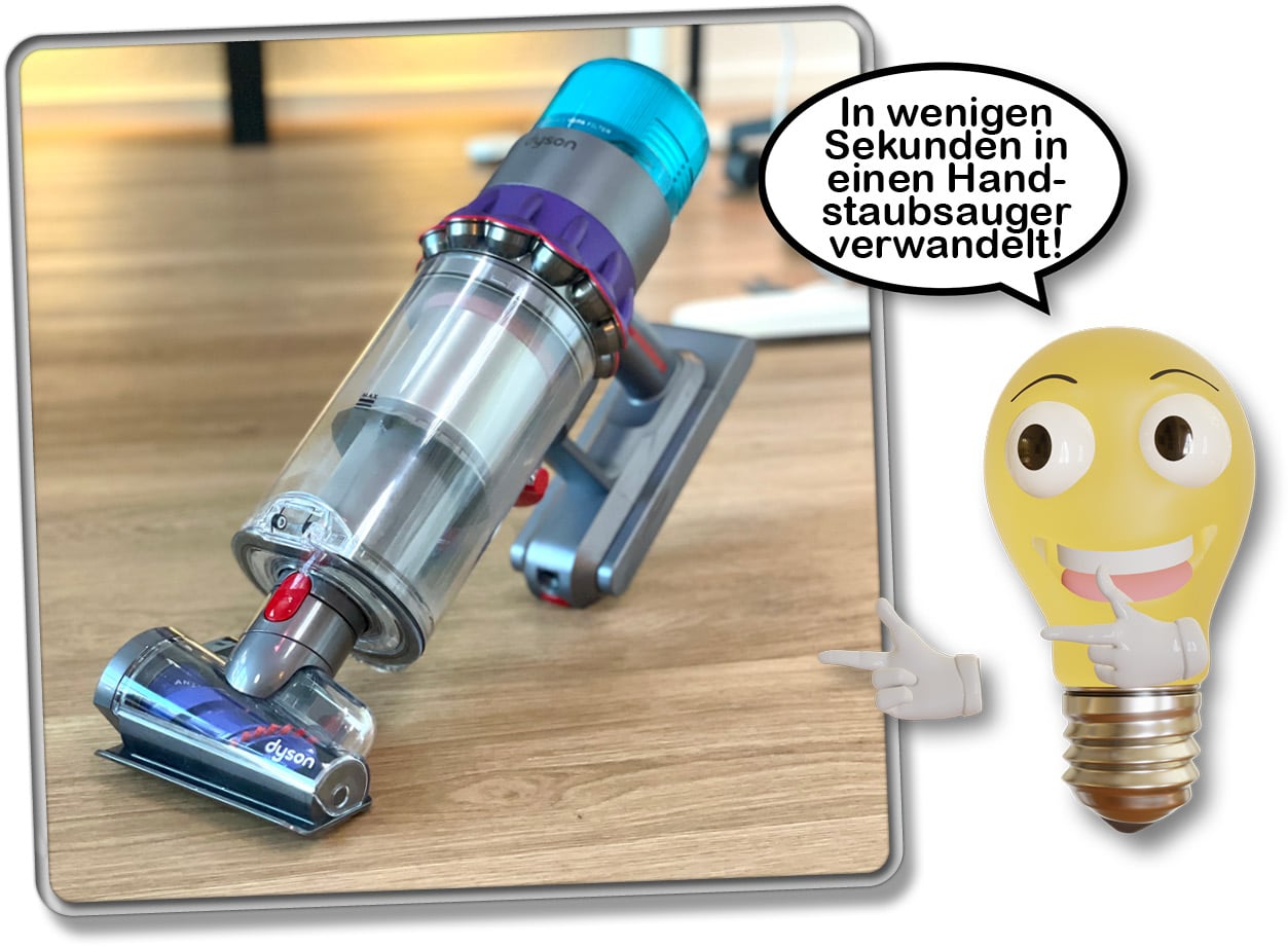 Dyson Gen5detect Absolute - Die mitgelieferte Milbenbürste ist schnell anzubringen und verwandelt den Akkusauger in einen Handstaubsauger