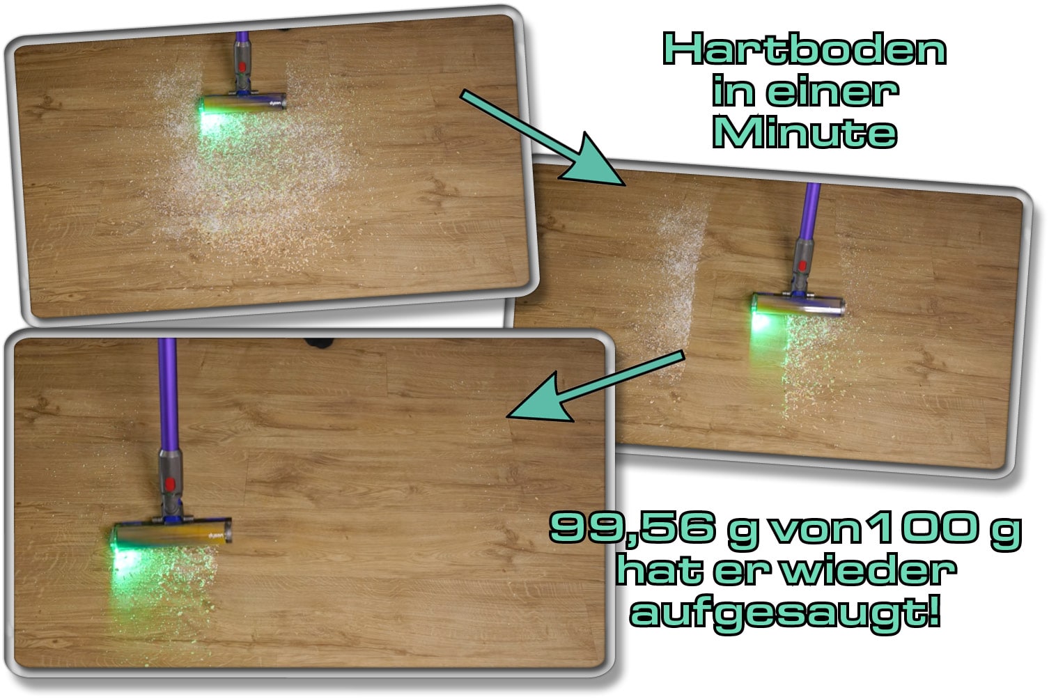 Dyson Gen5detect Absolute - In unserem Test hat er in einer Minute viel Schmutz von Hartboden saugen können